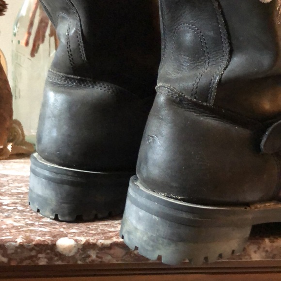 HARLEY DAVIDSON MENS LEATHER MOTORCYCLE BOOTS WITH EMBROIDERED LOGO SIZE 10.5 main image 5